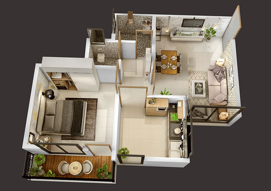 Floor Plan 1 BHK 2 BHK Apartments Morya Sportscity Kalher